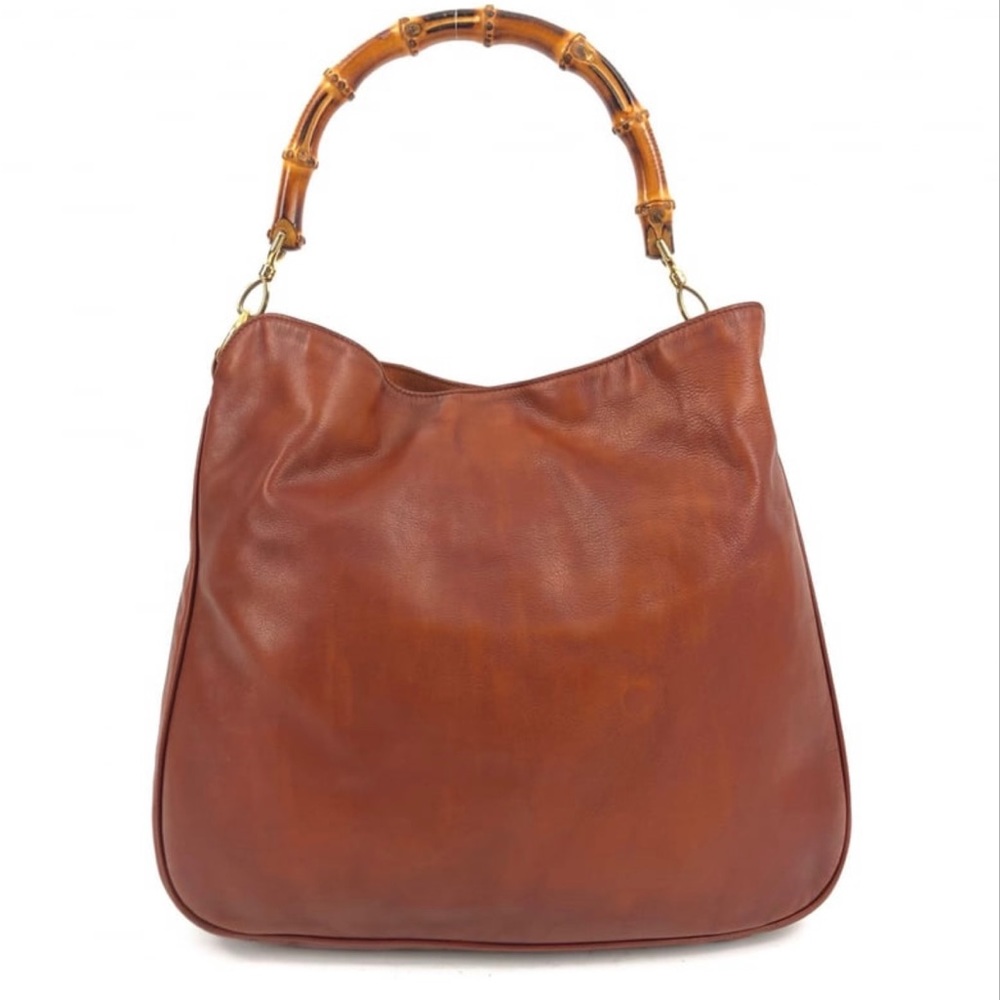 Gucci Bamboo top handle leather handbag